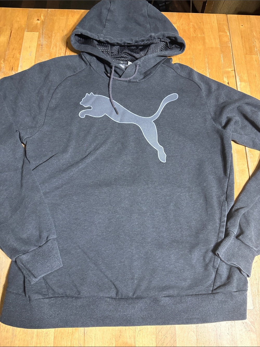 Puma Dark Gray Pullover Hoodie with Puma Cat Logo